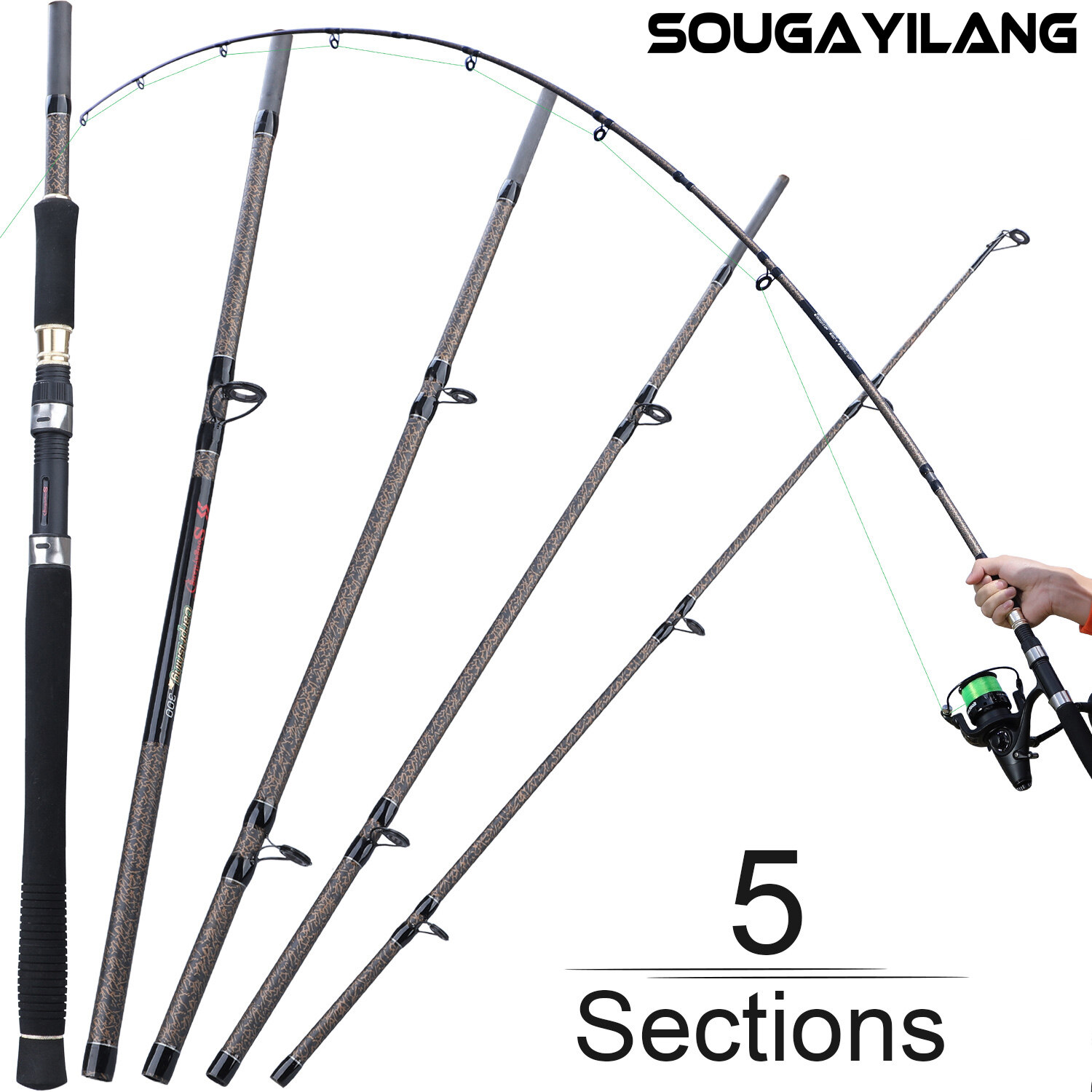 Cần Câu Cá Kiểu Spinning 2.7M/3m Sợi Carbon Tay Cầm EVA Cần Câu Thể Thao Ngoài Trời Cho Câu Cá Chép Đối Với Bass Câu Cá Chép