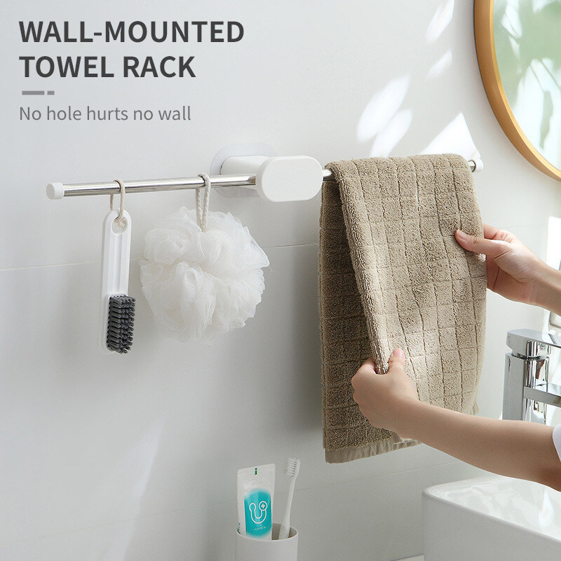 Stainless Steel Bathroom Wall Towel Rack Hanger Holder Storage Black Painting 