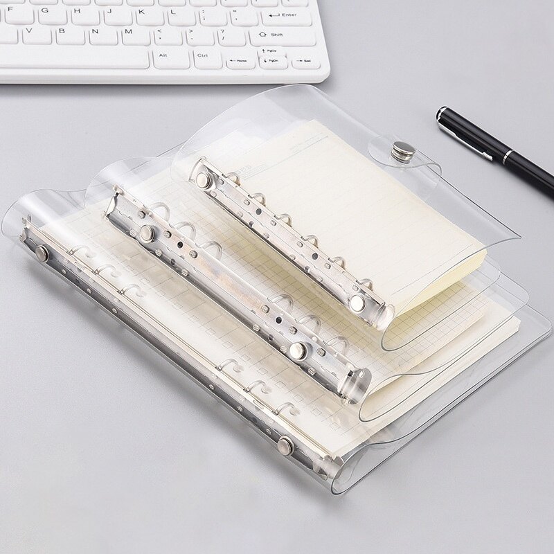 80 Sheets 6 Rings Grid Inner A5 A6 PVC Soft Cover Binder Notebook Loose-leaf Notebook Planner Journal Student Office Stationary Supplies
