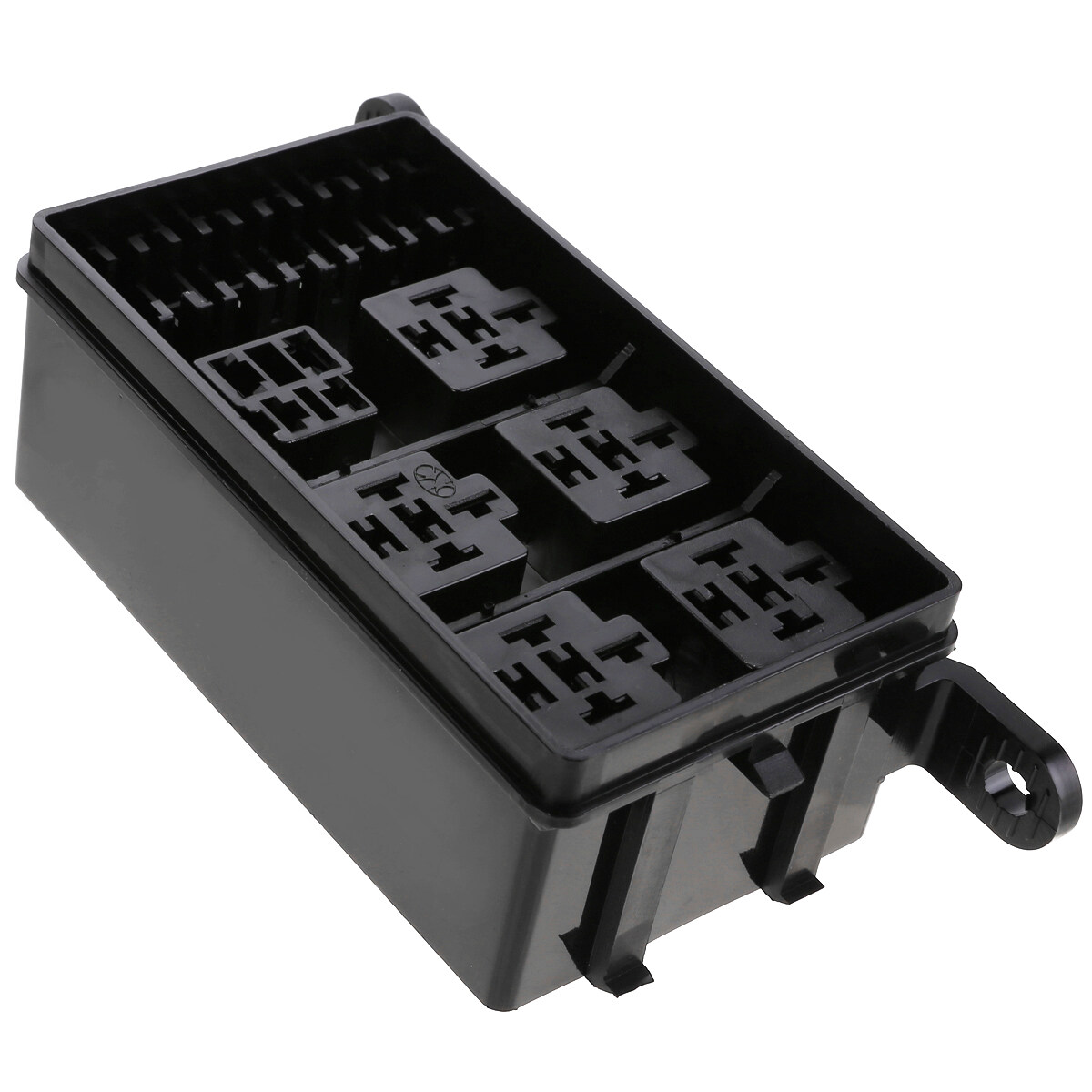 12-Slot Relay Box 6 Relays 6 ATC/ATO Fuses Holder Block + Metallic Pins For Automotive Accessories