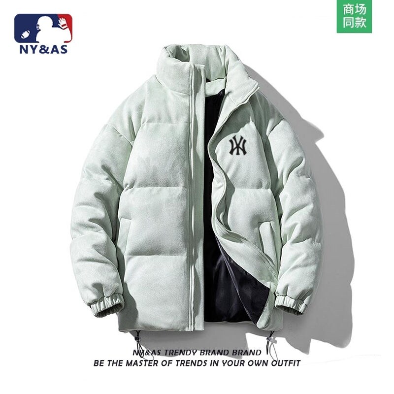 MLB NY như áo khoác lông vũ nam mùa đông mới da lộn áo phao ấm dày Áo khoác cotton nam Áo khoác bông