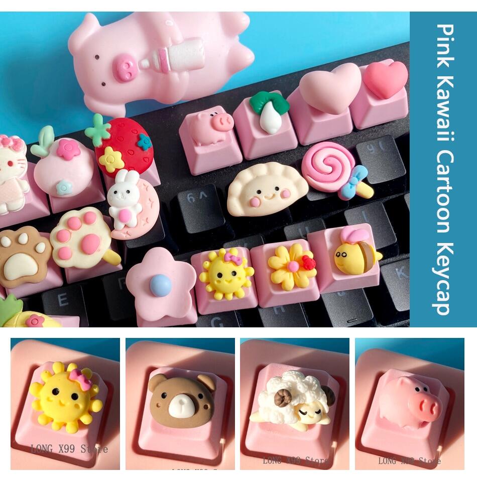 Nắp phím esc r4 đơn cá tính cho bàn phím cơ chơi game cho cherry mx switch nắp phím hoạt hình kawaii màu hồng dễ thương