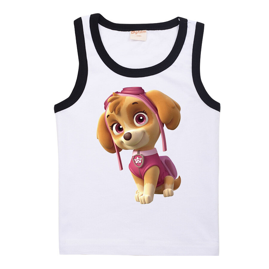 PAW Patrol Boys Tank Tops Girls Summer Sleeveless T-shirt Summer New Girls Summer Cotton Tops Children's Vests 8274 Kids Clothing Cotton Casual Tops - 5