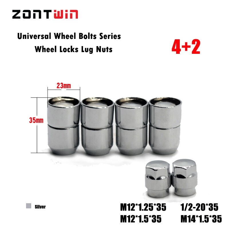 【Wheel hub nut】 4nuts 2keys MAlloy Wheel Nut Locks ANTI-SHEFT NUT FOR the wheel/ rims of DODGE Journey Jeep Ford mustang Escape