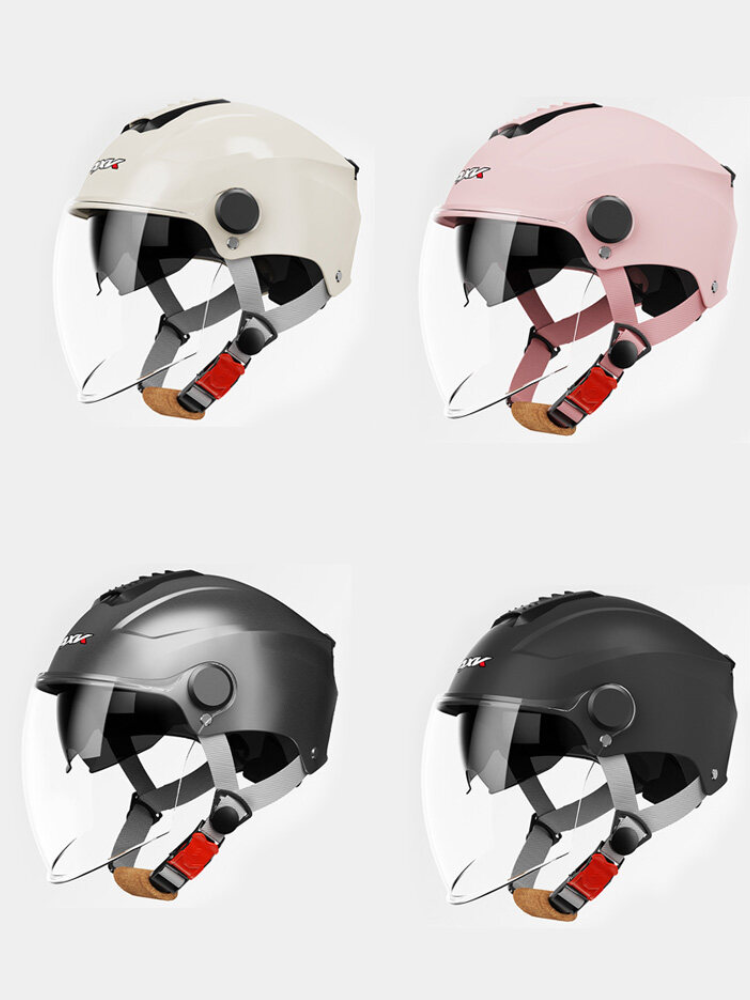 4 Màu Điện kính kép Mũ Bảo Hiểm Mùa Hè Chopper Mũ bảo hiểm xe máy An Toàn