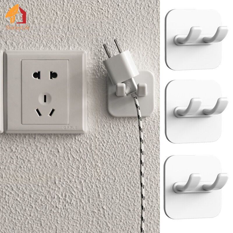 1/5 cái móc treo tường không đục lỗ Phích Cắm Điện Móc treo khăn móc treo phòng tắm nhà bếp móc gắn chìa vặn