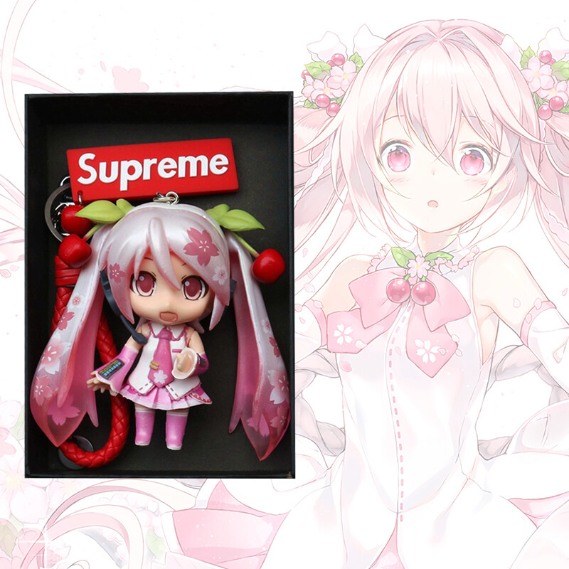 Móc khóa búp bê hatsune mặt dây túi đôi hoạt hình móc chìa khóa cô gái dễ thương trang trí