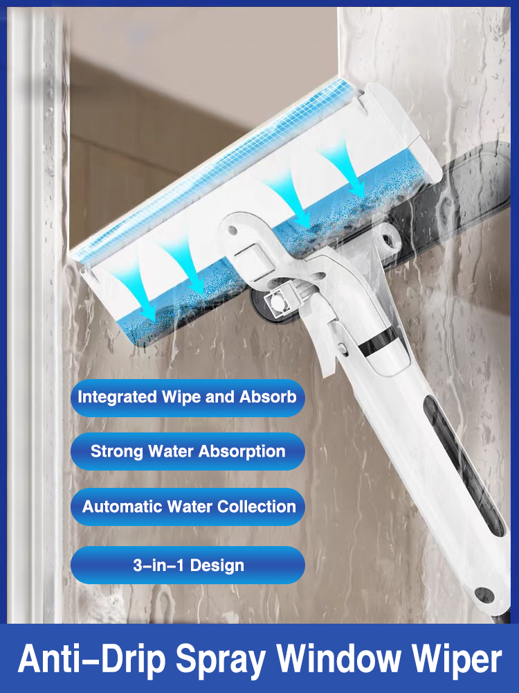 BOOMJOY 4in1 New Multi-function Window Scraper Squeegee Window Cleaner Wiper flexible Cleaning Tools with Telescopic Pole for glass and screen ราคา 366 บาท*ส่งฟรี