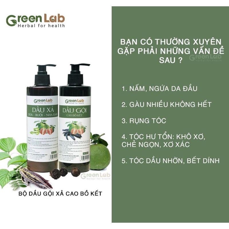 Dầu xả dừa bưởi nha đam thiên nhiên Green Lab