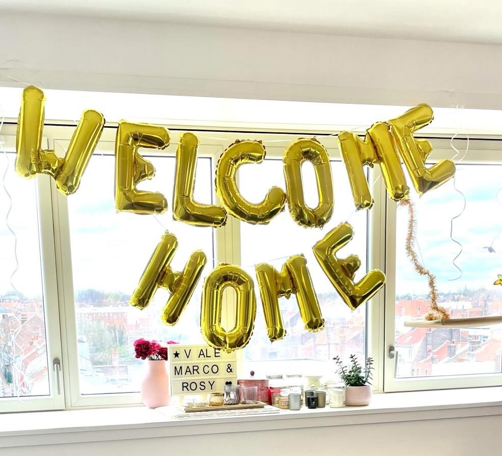 1set 16inch Rose Gold Welcome Home Letter Foil Balloons 2083