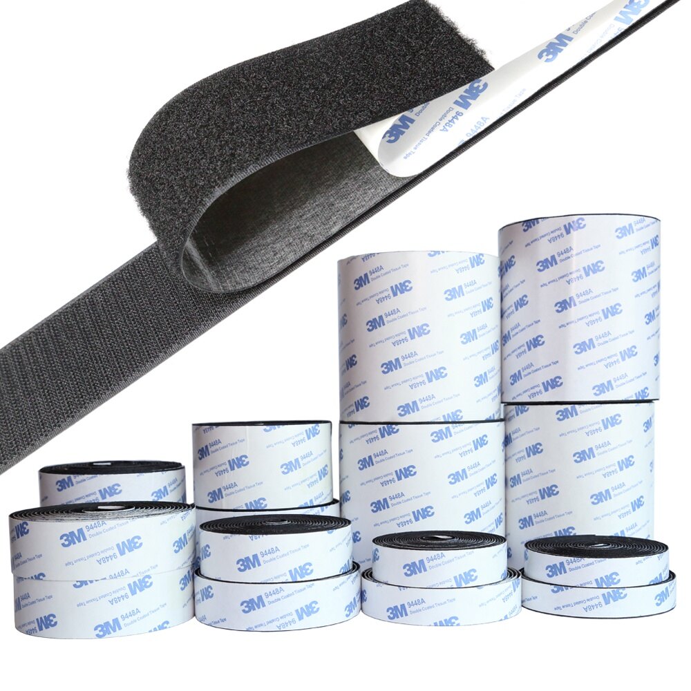 3 Meters/Roll Velcro Tape Self Adhesive Heavy Duty 3M 9448A Tape Adhesive Hook and Loop Tape Fastener Home Decor/Car Decor/Party Decor Mounting Tape