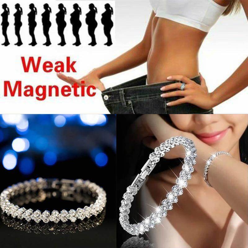 Vòng Tay Giảm Cân Crystal Wedding Party Bracelet Chuỗi Tay Giảm Béo Thép Không Gỉ Liên Kết Trang Sức