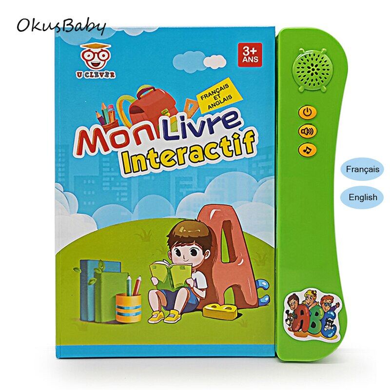 French Language Early Education Finger Reading Voice Machine Book With Pen Children's Intelligent Learning Toys English e-book