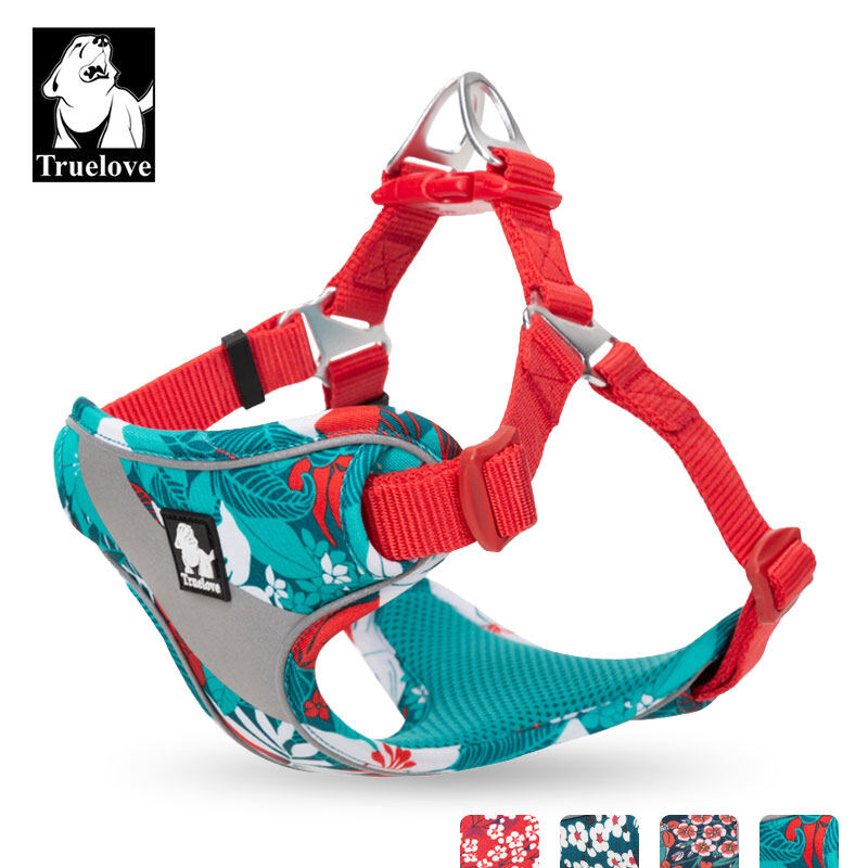 Truelove đai yếm bước chân cho chó đai yếm cho thú cưng bền bằng nylon có thể điều chỉnh dây nịt hoa phản quang mềm mại thoáng khí cho chó nhỏ vừa lớn đi bộ chạy bộ