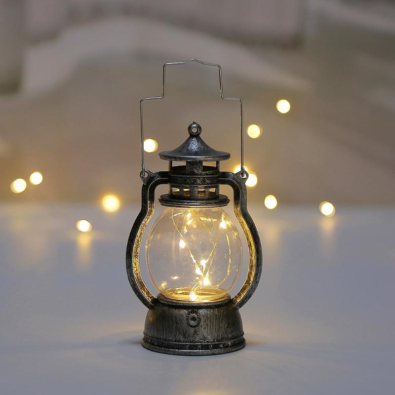 Đèn lồng bão led cổ điển, đèn lồng treo cổ dùng trong nhà ngoài trời chạy bằng pin nhấp nháy giống thật