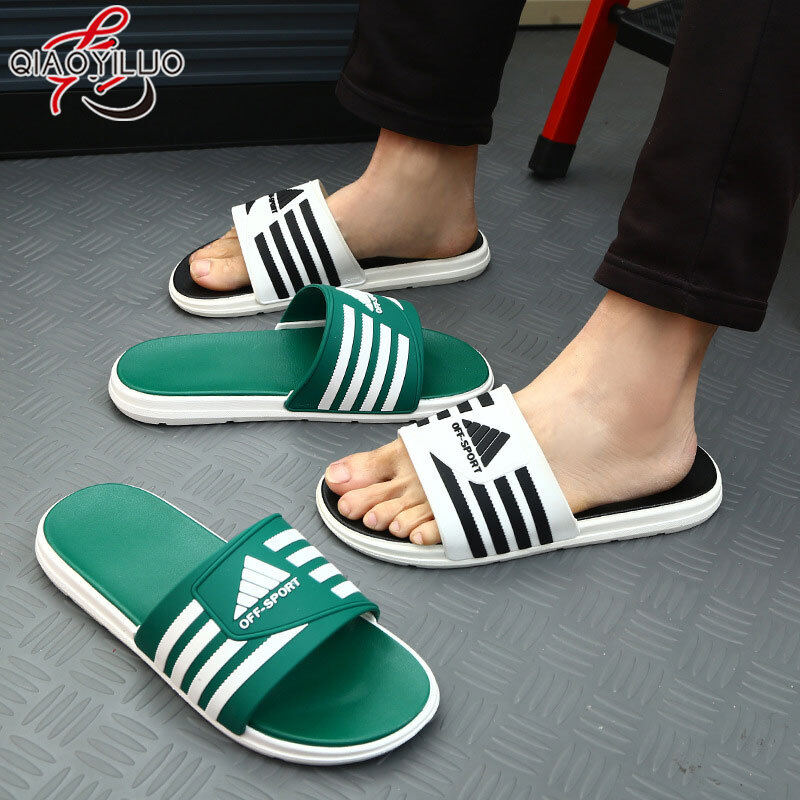 QiaoYiLuo Slippers men's outerwear thick-soled men's slippers with a bow tie sandals men's outerwear flat slippers men ราคา 163 บาท*ส่งฟรี