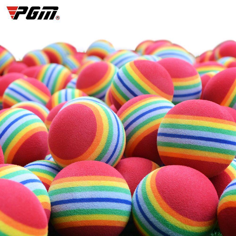 Pgm 10 quả bóng xốp sọc cầu vồng bóng golf bóng hỗ trợ tập luyện swing bóng tập luyện trong nhà 38mm dụng cụ chơi golf q007
