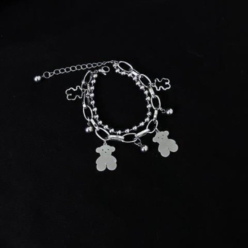 Set Vòng Tay Gấu Thép Titan Không Rỉ (Có Sẵn)