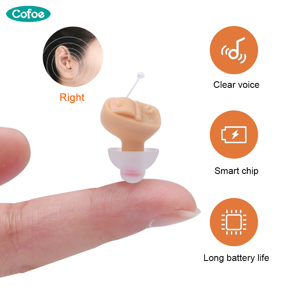 100% Original Cofoe Right Hearing Aid Hear Clearly Mini Portable BTE Behind the Ear Aids Device for Loss of Hearing Sound Booster Piece Voice Amplifier Gift for Elders Elderly Adults & Children ราคา 1,611 บาท*ส่งฟรี