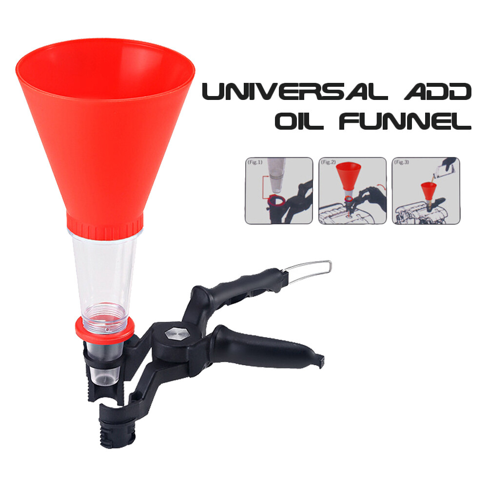 Janedream Phễu Dầu Động Cơ Xe Tải Màu Xanh Dương Có Thể Điều Chỉnh Cố Định Khung Điền Spout, Đổ Công Cụ Kit