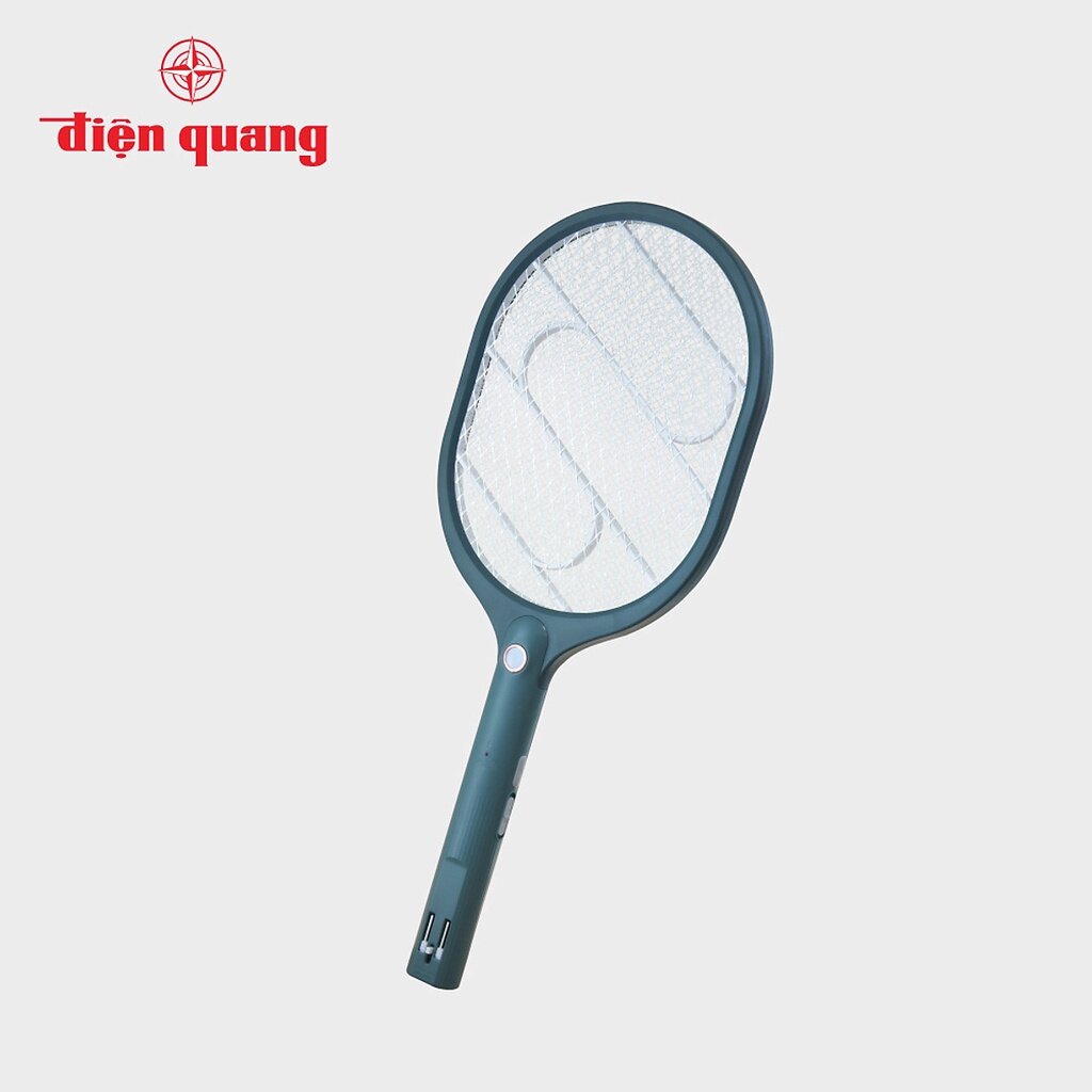 Vợt muỗi Điện Quang ĐQ EMR09 GW - mẫu mới 2022 - Pin Lithium siêu bền - màu Xanh – Trắng