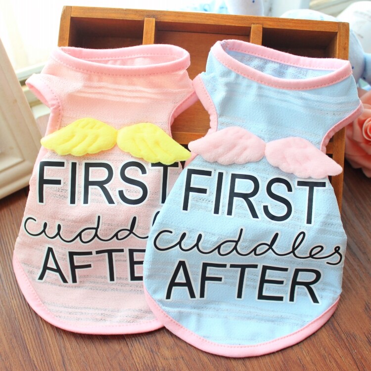 DY Yêu Chó Con Quần Áo Cho Mèo Quần Áo Cho Chó Áo Sơ Mi Mùa Hè Thoáng Khí 3D Cánh Thiên Thần Cosplay Dễ Thương Sơ-mi Cho Cún