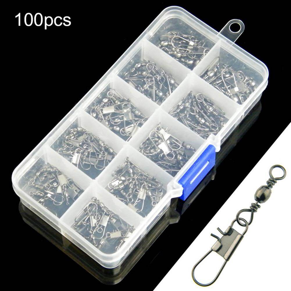 Honrane 100 Cái Móc Khóa Câu Cá Ngoài Trời Đầu Nối Mồi Câu An Toàn Xoay Thùng Chốt