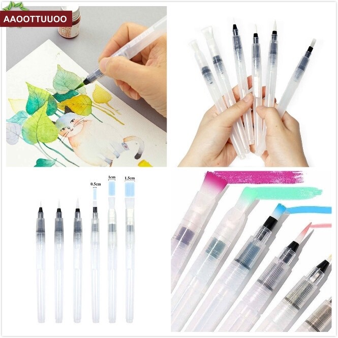 6 Chiếc Bàn Chải Nước Hoa Tiêu MỰC BÚT Bộ Dụng Cụ Vẽ Sơn Thư Pháp Màu Cho Người Mới Bắt Đầu Tự Làm Thủ Công
