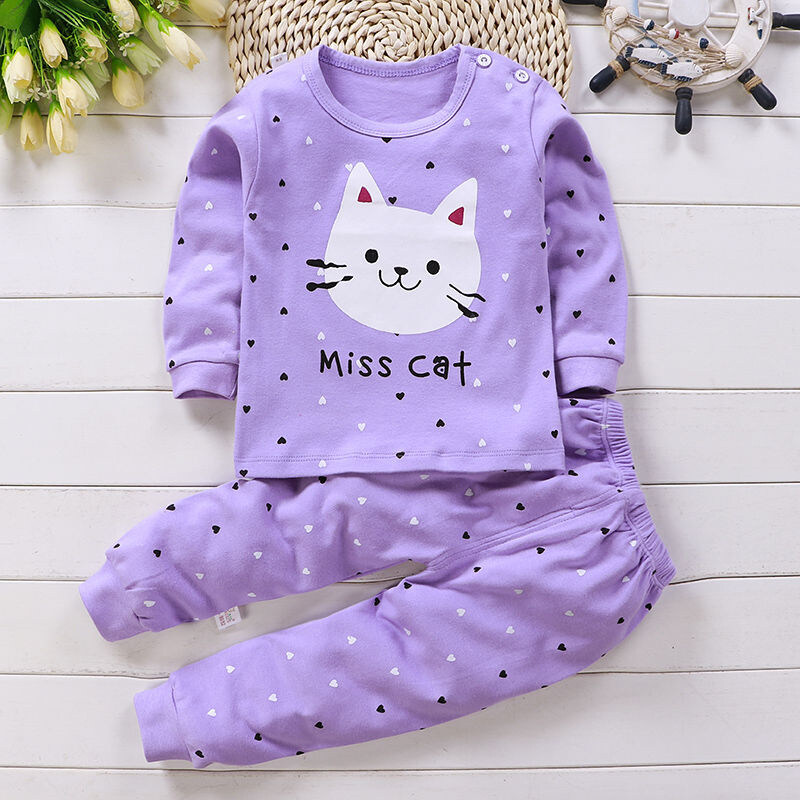 IQANGEL Bộ Quần Áo Trẻ Em Đồ Ngủ Cotton Cho Em Bé Bộ Quần Và Áo Ấm Cotton Cho Bé Trai Và Bé Gái