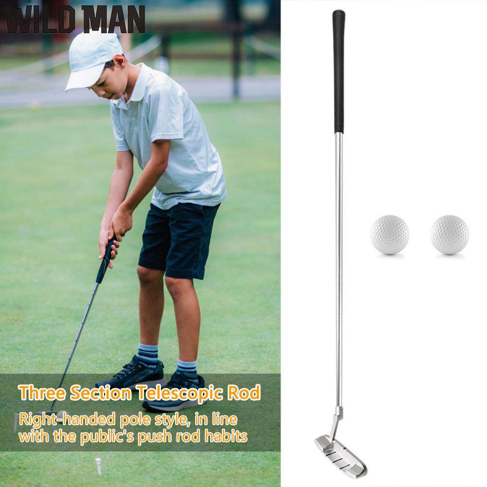 Foldable Golf Putter Right Handed Golf Putting Rod Detachable Silver Rod