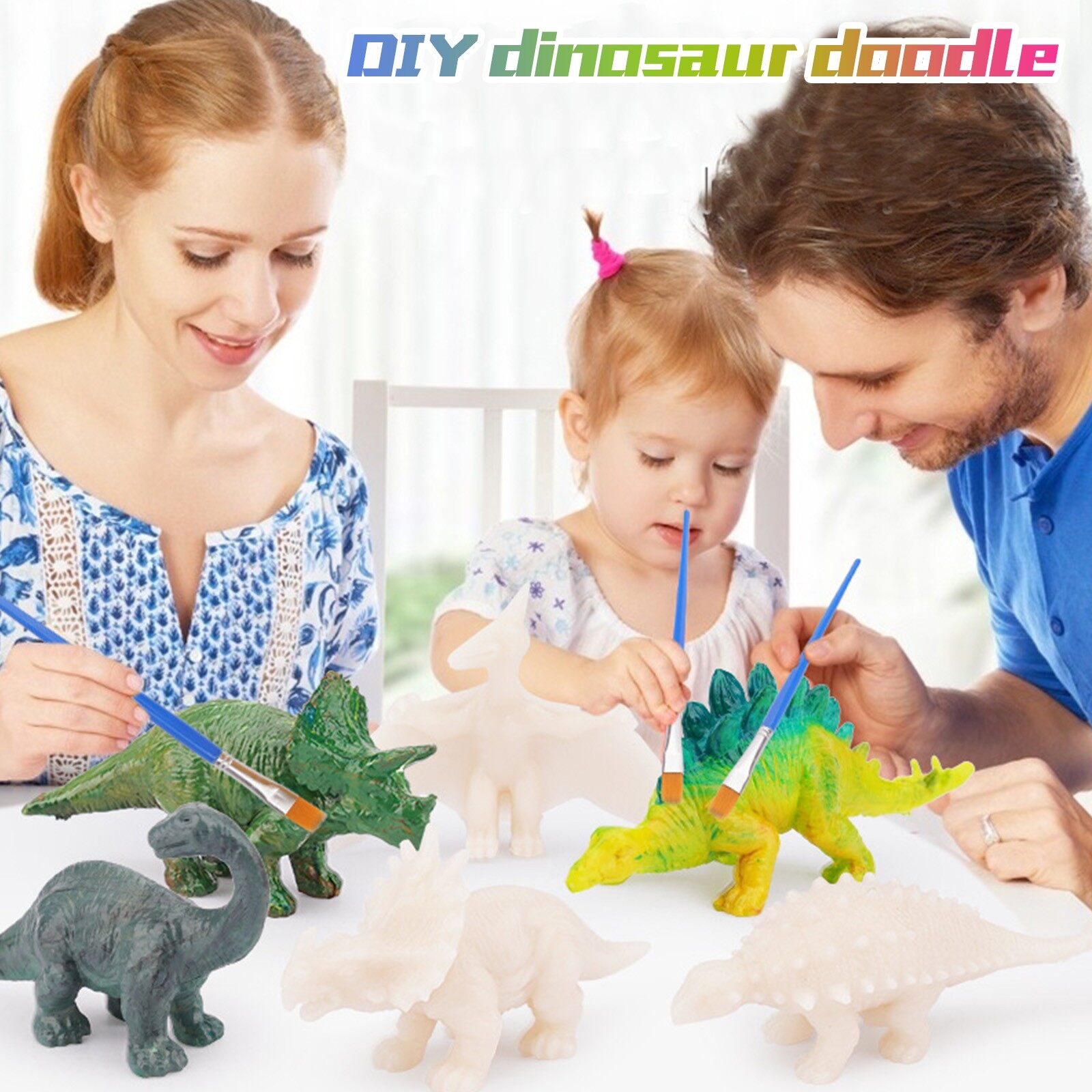 Bộ màu vẽ khủng long đồ chơi bức tượng thế giới thủ công mỹ nghệ tạo ra