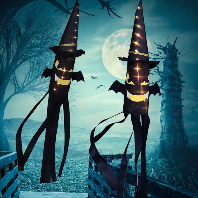 Geminini-Đèn Lồng Trang Trí Halloween Đèn LED Đèn Lồng Treo Hình Dơi Xương Phù Thủy Bí Ngô Cho Halloween Đồ Dùng Đạo Cụ Tiệc Tùng Trang Trí Nhà Cửa Ngoài Trời Trong Nhà