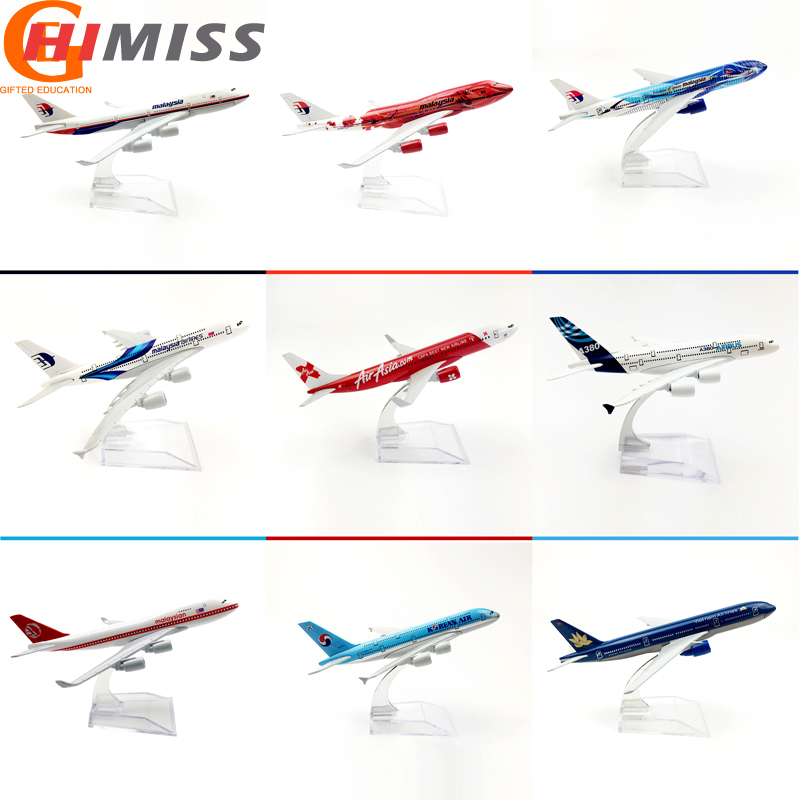 Himiss quà tặng giáng sinh mô hình máy bay kim loại đúc khuôn 1/400 mô hình máy bay philippine airlines a320 airbus a380 boeing b737 b777 b787 16cm