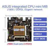 A'SUS ITX Motherboard with Integrated J1800 CPU and HDMI