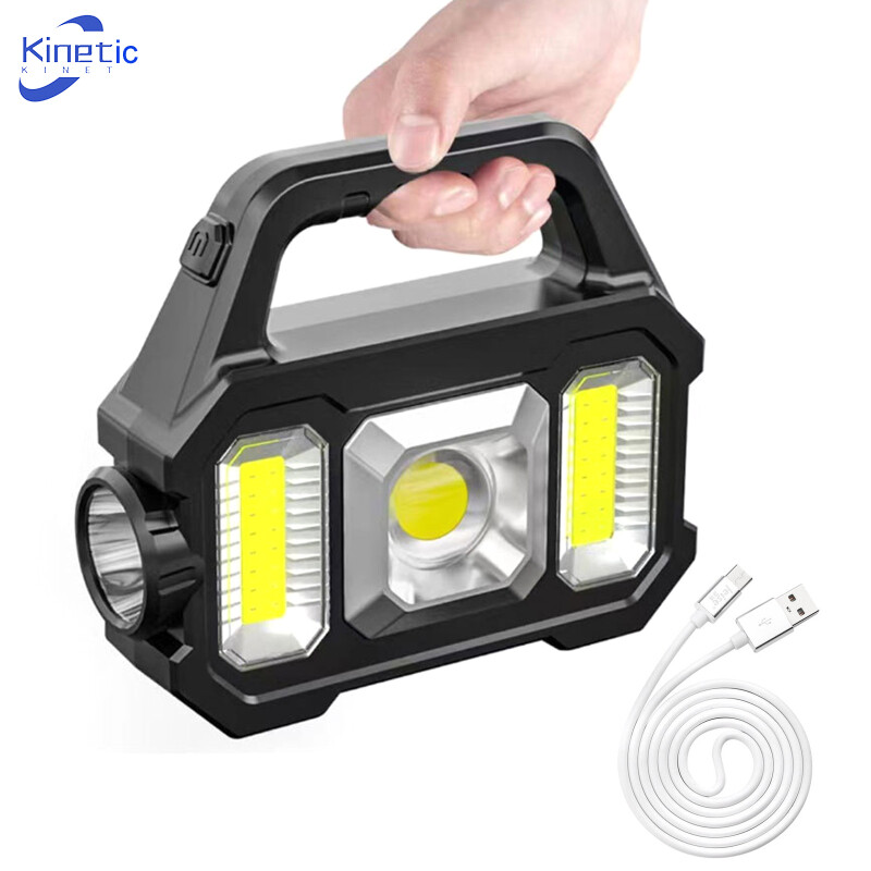 KI đèn Đèn Pin LED cầm tay năng lượng mặt trời có thể sạc lại đèn tìm kiếm khẩn cấp ngoài trời đa chức năng chống nước