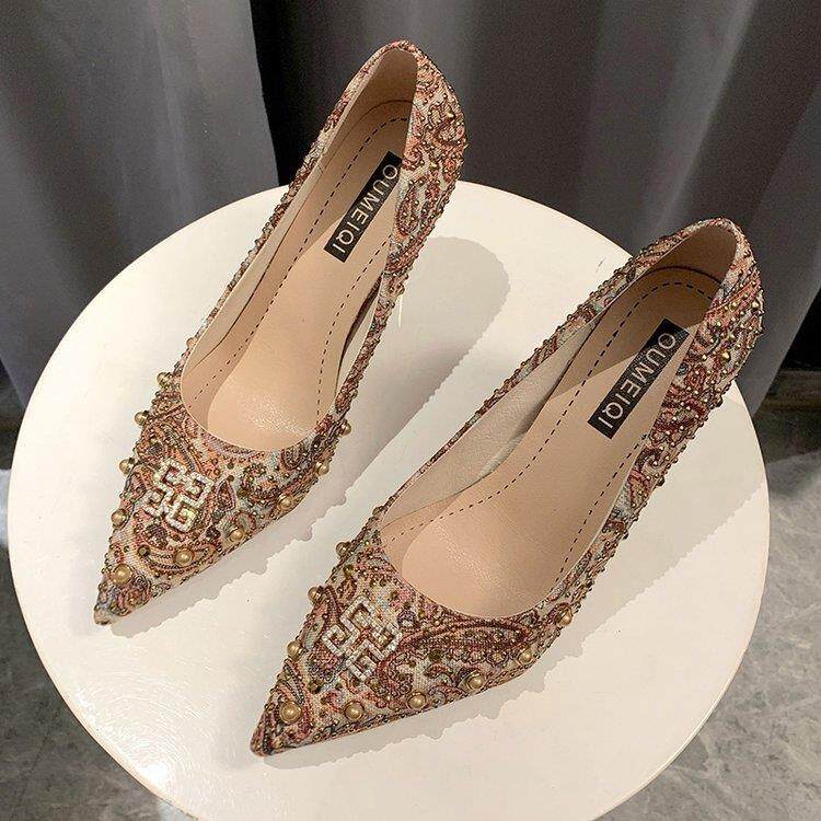 VALAG Bride Xiuhe shoes Chinese wedding shoes female 2021 new winter red
