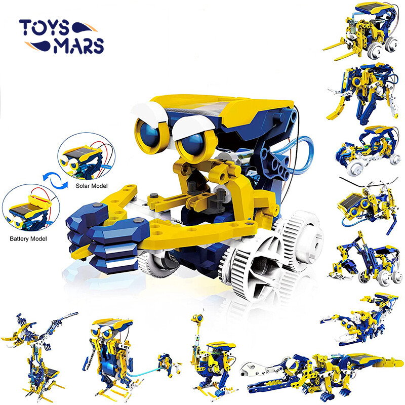 Toysmars đồ chơi robot năng lượng mặt trời cho trẻ em bộ lắp ráp tự làm học tập giáo dục stem 11 trong 1 đồ chơi quà tặng sinh nhật cho trẻ em