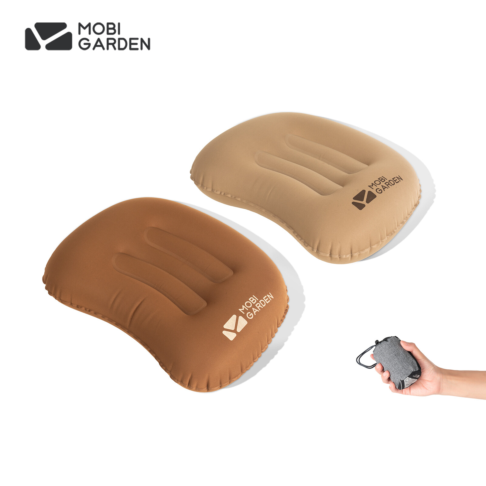MOBI GARDEN Cắm trại không khí bơm hơi Gối cổ di động Áo gối du lịch nhẹ Thoải mái