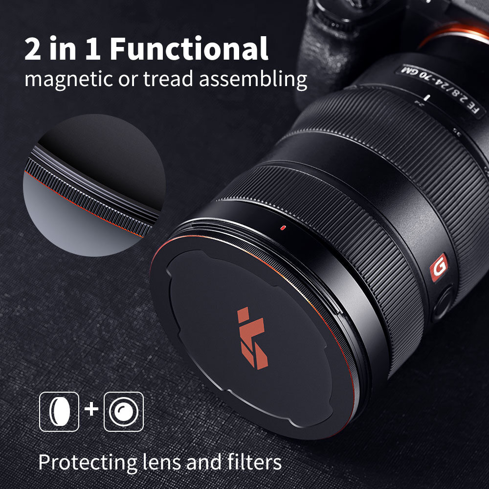 K&F Concept Magnetic Metal Camera Lens Filter Cap Just for K&F Magnetic Thread Fixed ND CPL UV Black Mist Diffusion Filter 