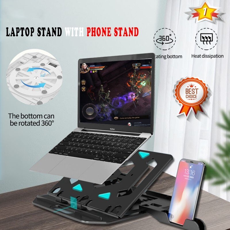 laptop stand laptop accessories laptop stand holder Laptop Stand With Phone Holder Laptop Holder Desktop Office Laptop bracket 360° Rotating bottom