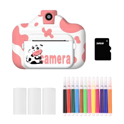 WiFi Instant Print Cameras Kids Camera 2.4 Inch Screen 1080P Video Recording Zero Ink 180° Rotation Lens with 32GB Memory Card Print Paper 12 Color Pens for Children Kids Age 4+ (2)