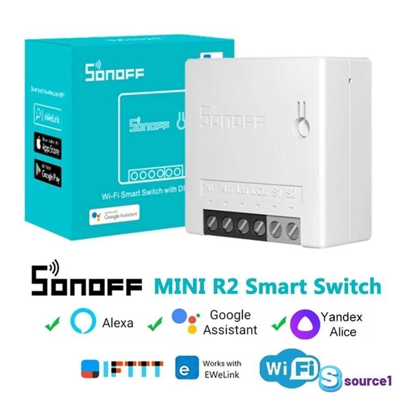 Cửa hàng thông minh cuộc sống E Sonoff Mini R2 tự làm công tắc wifi 2 chiều làm việc cho Alice Alexa Google Home Voice EweLink ứng dụng điều khiển nhà thông minh tự động hóa Sonoff interruptor Công Tắc Wifi lập trình công tắc đèn hẹn giờ