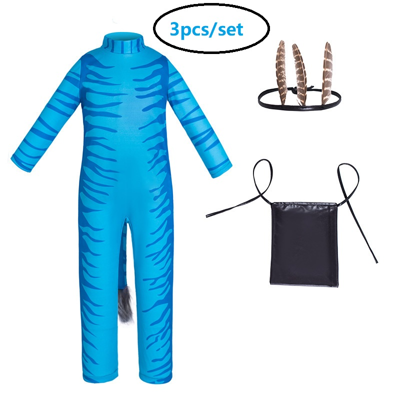 Bộ áo liền quần avatar phim avatar 2: the way of hàng mới về cho trẻ em 3 trong 1 trang phục cosplay bộ đồ sân khấu kín nước cho trẻ em