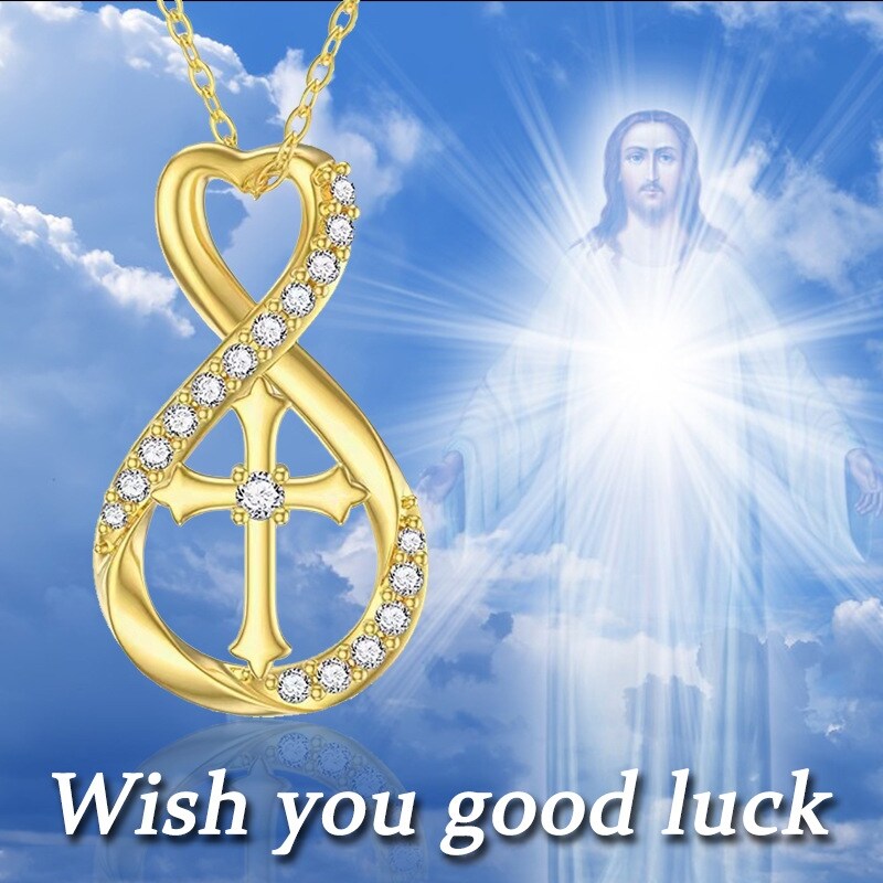 wgk Accessories wholesale Europe and religious cross pendant necklace women lucky eight small jewelry design
