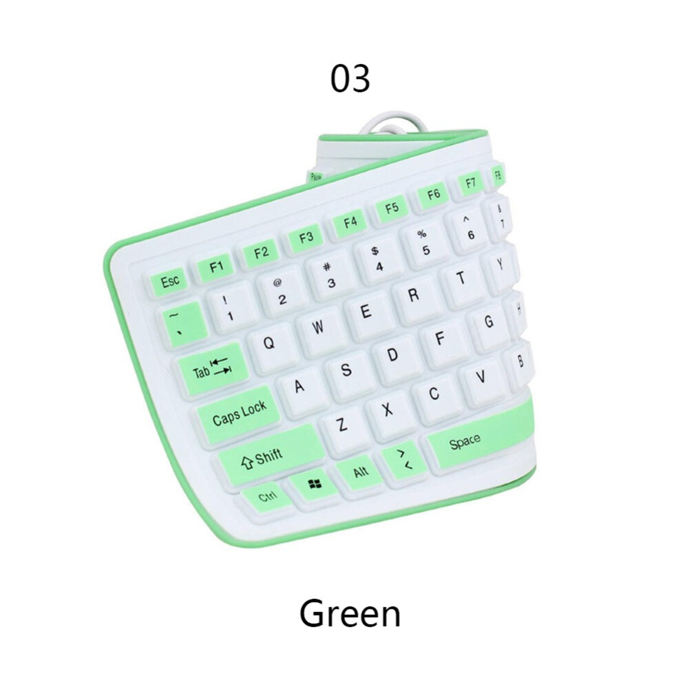 Bàn phím silicon cầm tay không ồn có thể gập lại bàn phím cuộn mềm chống nước linh hoạt usb cho máy tính xách tay
