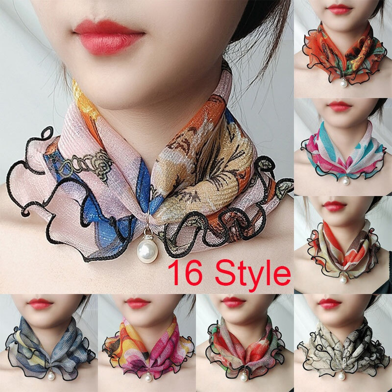 Khăn Quàng Cổ Ngọc Trai Ren Khăn Voan Cài Tóc Cổ Nữ Nhiều Màu Ren Bằng Gỗ Có Ren Màu Vàng Khăn Mùa Hè Mùa Xuân Mềm Mại, Quà Tặng Ngày Của Mẹ