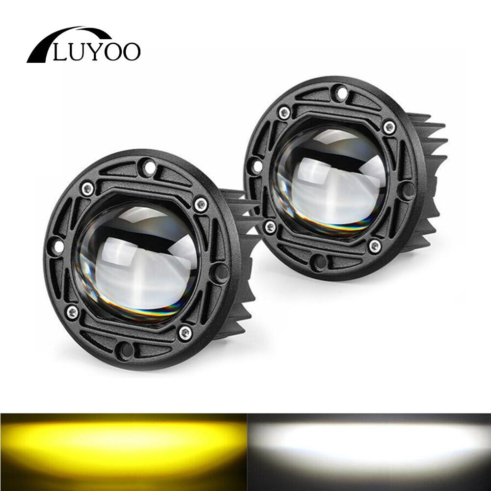 Luyoo đèn pha led gắn phẳng 8d 3 "20w 12v 24v thanh đèn pha làm việc đèn sương mù led màu vàng trắng cho xe hơi xe tải 4x4 atv