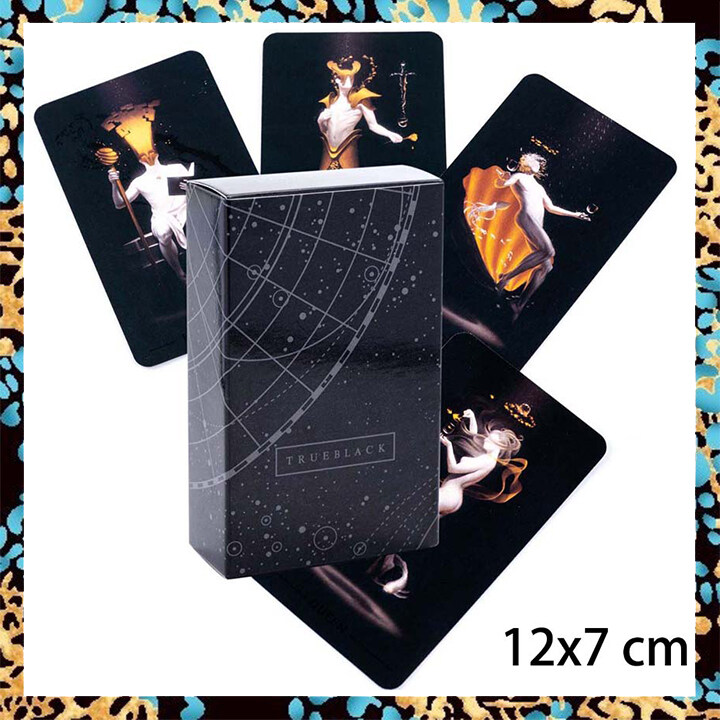 Bộ Bài Tarot True Black | Kích Thước Lớn Tiêu Chuẩn 12X7Cm | Bộ Bài Tarot 78 Tờ | Bộ Bài Bói Toán | 