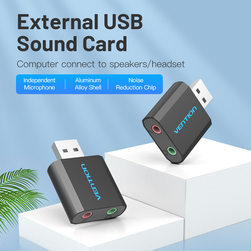 Vention External Sound Card USB To 3.5mm Jack Aux headset Adapter Stereo Audio sound card For Speaker PC Mic Laptop Computer PS4 Giá 114,000 Đồng*Miễn phí vận chuyển