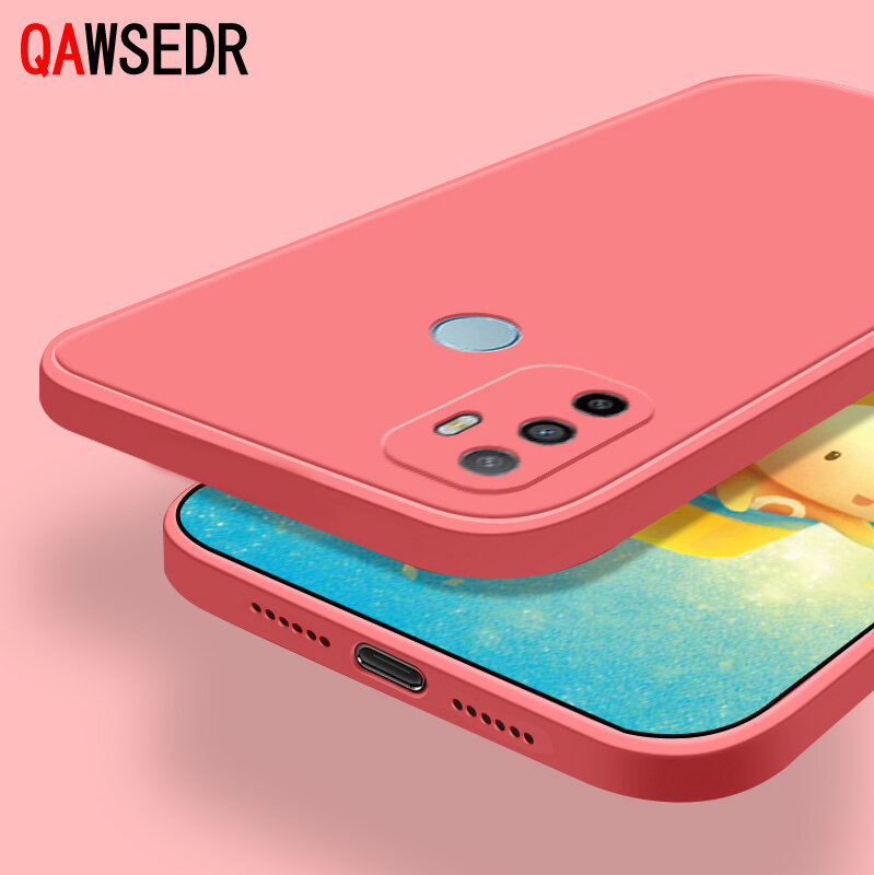 QAWSEDR Ốp Hình Vuông Cho OPPO A53 A33 A32 2020 Ốp Bảo Vệ Máy Ảnh Chính Xác, Ốp Điện Thoại Silicon Mềm